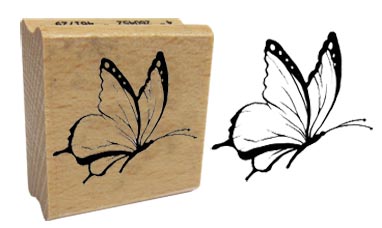 Stempel 2,1x4,5cm Schmetterling links